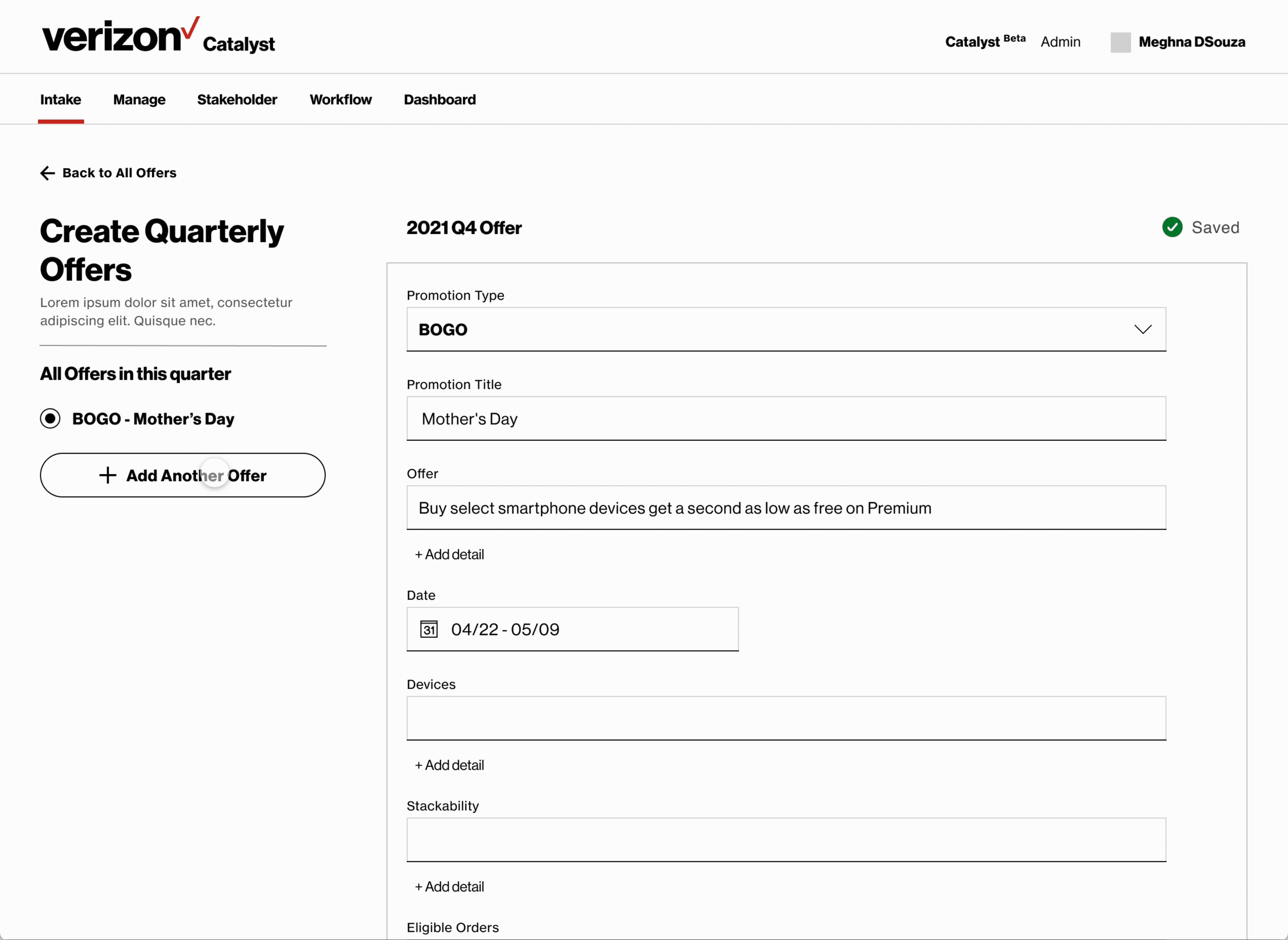 Intake Form UI